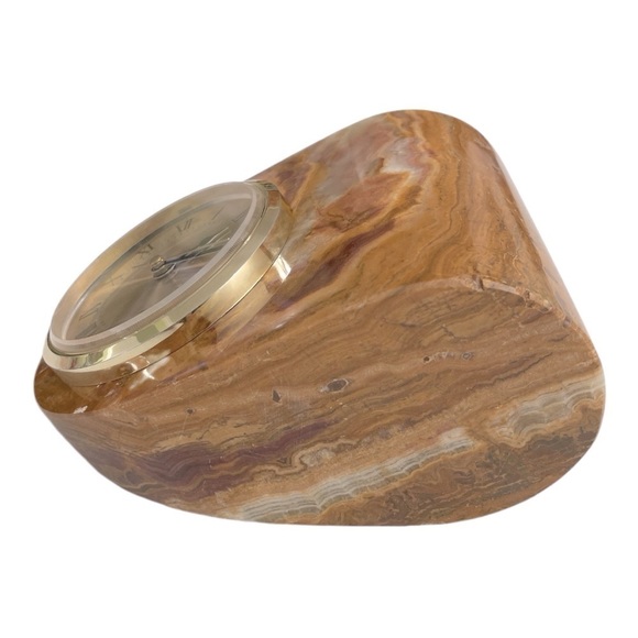 Vintage Onyx Desk top Clock with pen holder - Picture 6 of 10